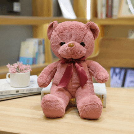 Peluche-ours-Vieux-Rose