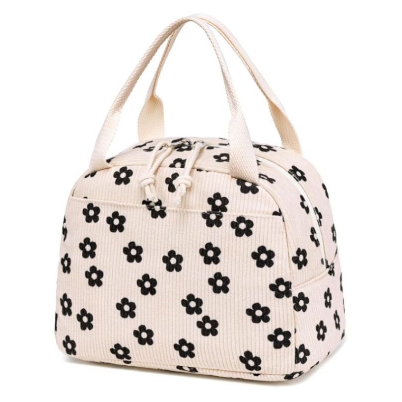 Sac isotherme couleur avec fleur noir