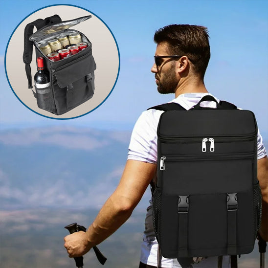 Sac isotherme transport mains libres grace a son format sac a dos