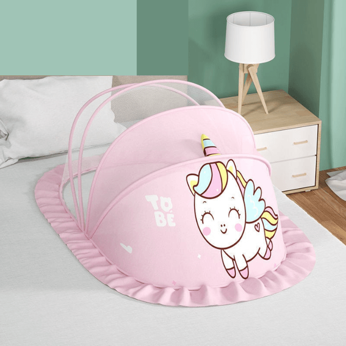 Moustiquaire-pliable-pour-Lit-Rose-2