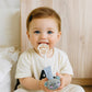 Attache tétine bébé mixte en bois et coton, design naturel et sans danger
