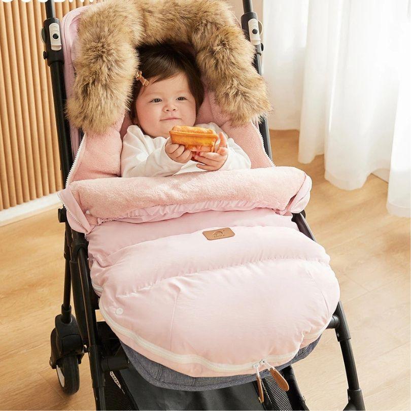  Chancelière poussette bébé chaude et respirante, accessoire hiver pour poussette
