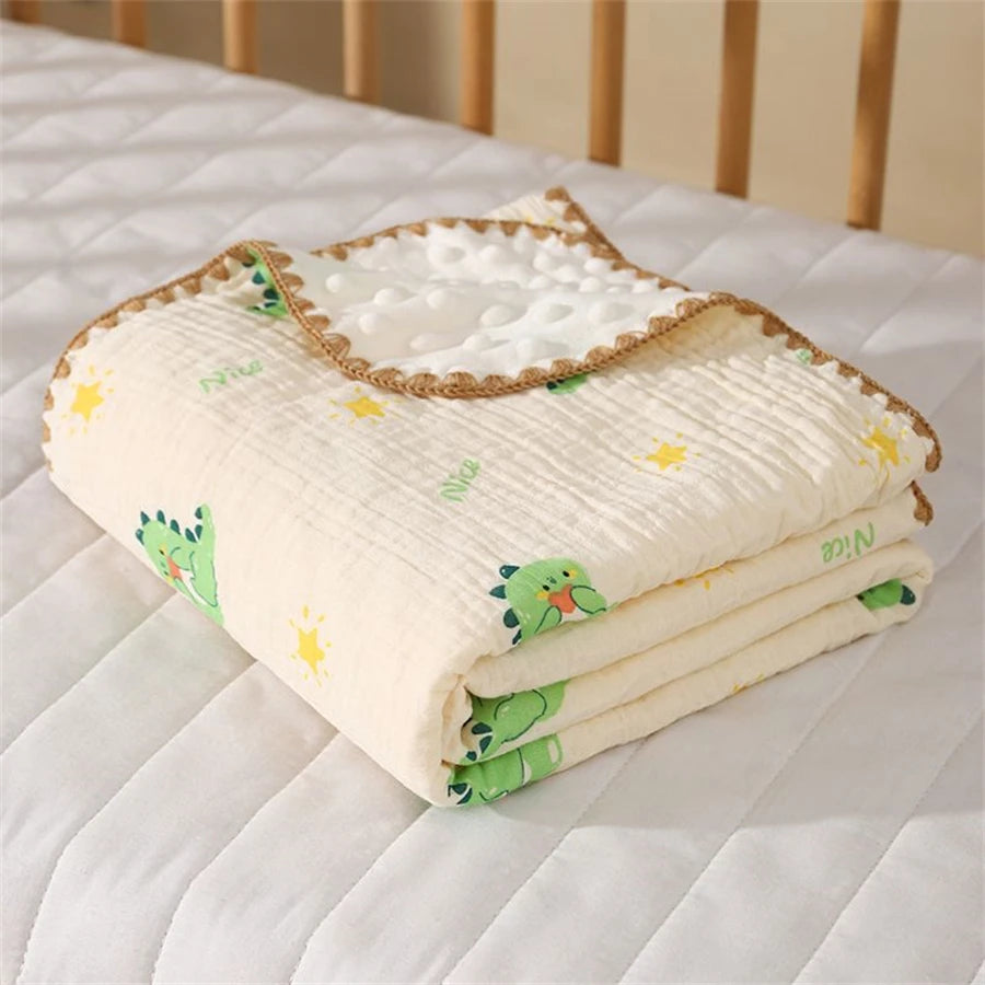 Couverture bébé avec dinosaure vert