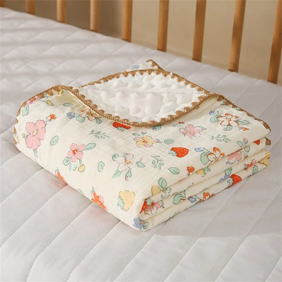 Couverture bébé avec mer de fleurs