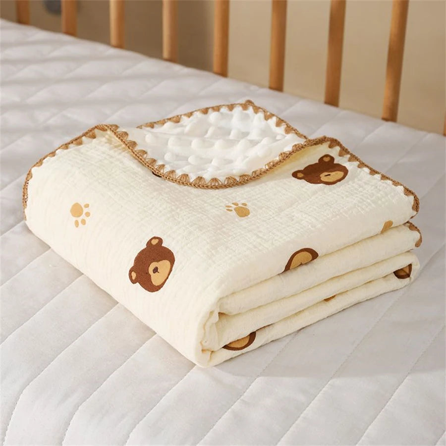 Couverture bébé avec ours à pied