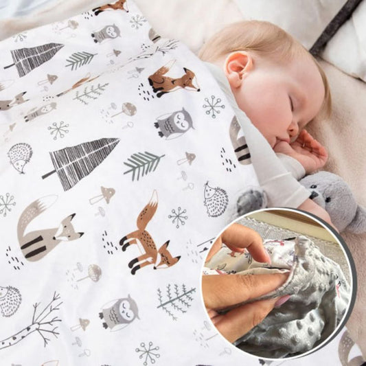 Couverture bébé douce avec dragonne et chaussettes assorties – idée cadeau de naissance