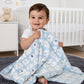  Couverture bébé garçon bleue en maille respirante
