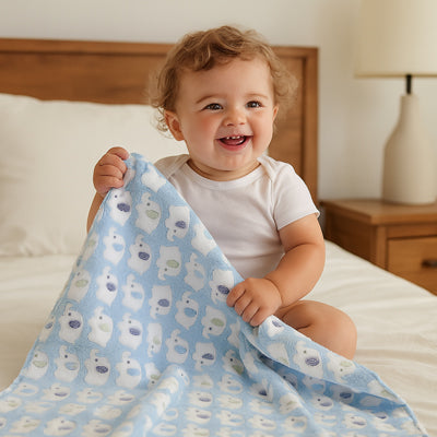 Couverture bébé garçon en laine légère pour poussette
