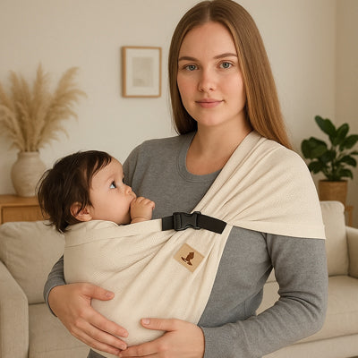 Echarpe de portage élastique facile à nouer pour garder bébé près de maman en toute sécurité
