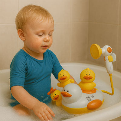 Jouet de bain bébé original et sûr, facile à attraper par les petites mains
