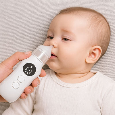 Mouche-bébé électrique rechargeable avec embout en silicone souple
