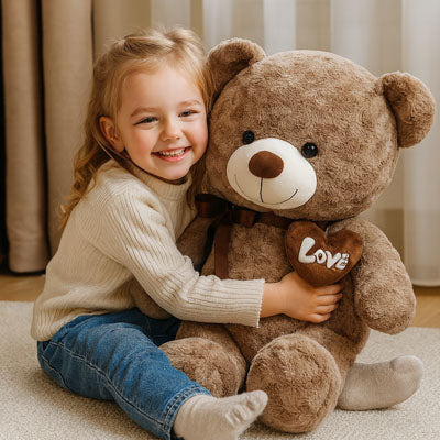 Ours en peluche mignon et doux, compagnon de sommeil pour bébé
