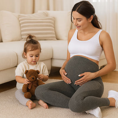 Pantalon grossesse en coton doux pour future maman
