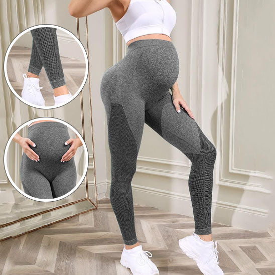 Pantalon grossesse taille haute en coton doux avec bandeau de maintien