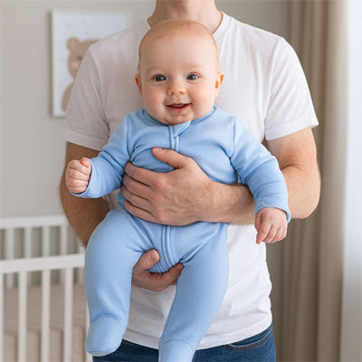  Pyjama bebe garçon bleu clair à motif ourson
