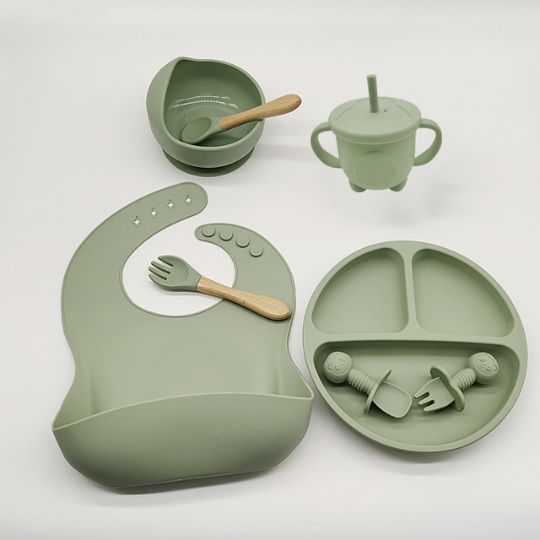 assiette bébé couleur vert