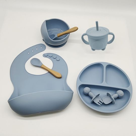 assiette bébé couleur bleu