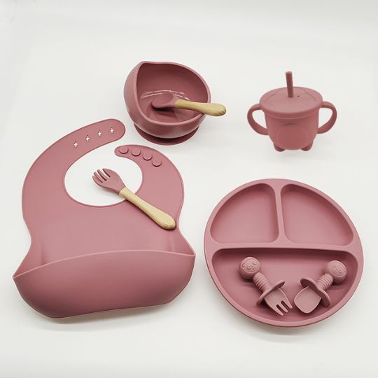 assiette bébé couleur rose