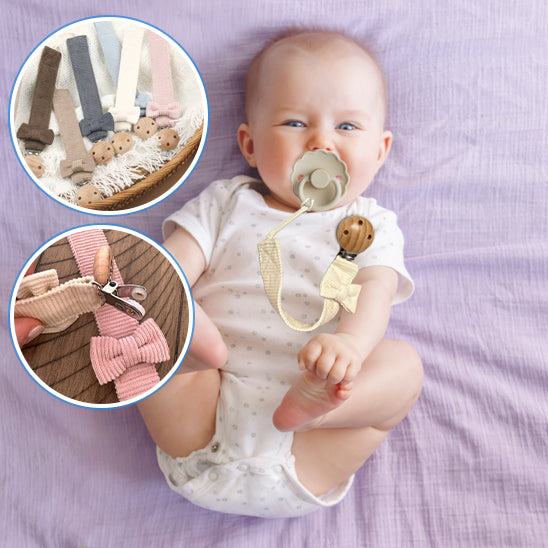 attache tetine personnalisable facile à clipser aux vêtements de bébé
