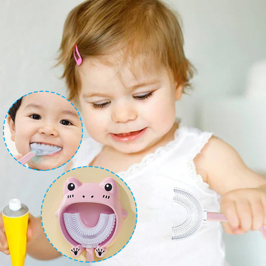  brosse a dent bebe en silicone pour bébé, facile à tenir
