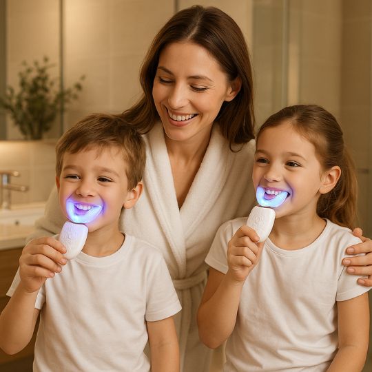 brosse à dents électrique pour bébé avec tête douce en silicone et lumière LED
