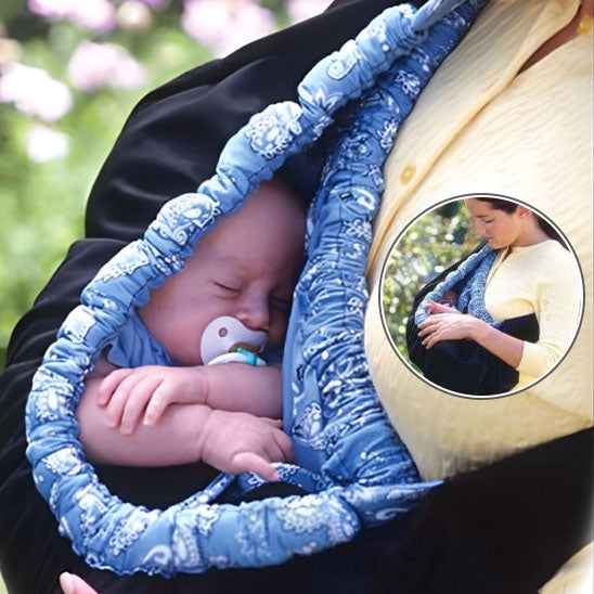 Écharpe portage bébé confortablement installe dans une écharpe de portage 100 %