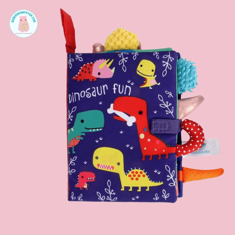 livre- pour -bebe -en -tissu-denosaure
