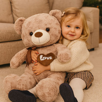 ours en peluche beige pour nouveau-né, cadeau de naissance idéal
