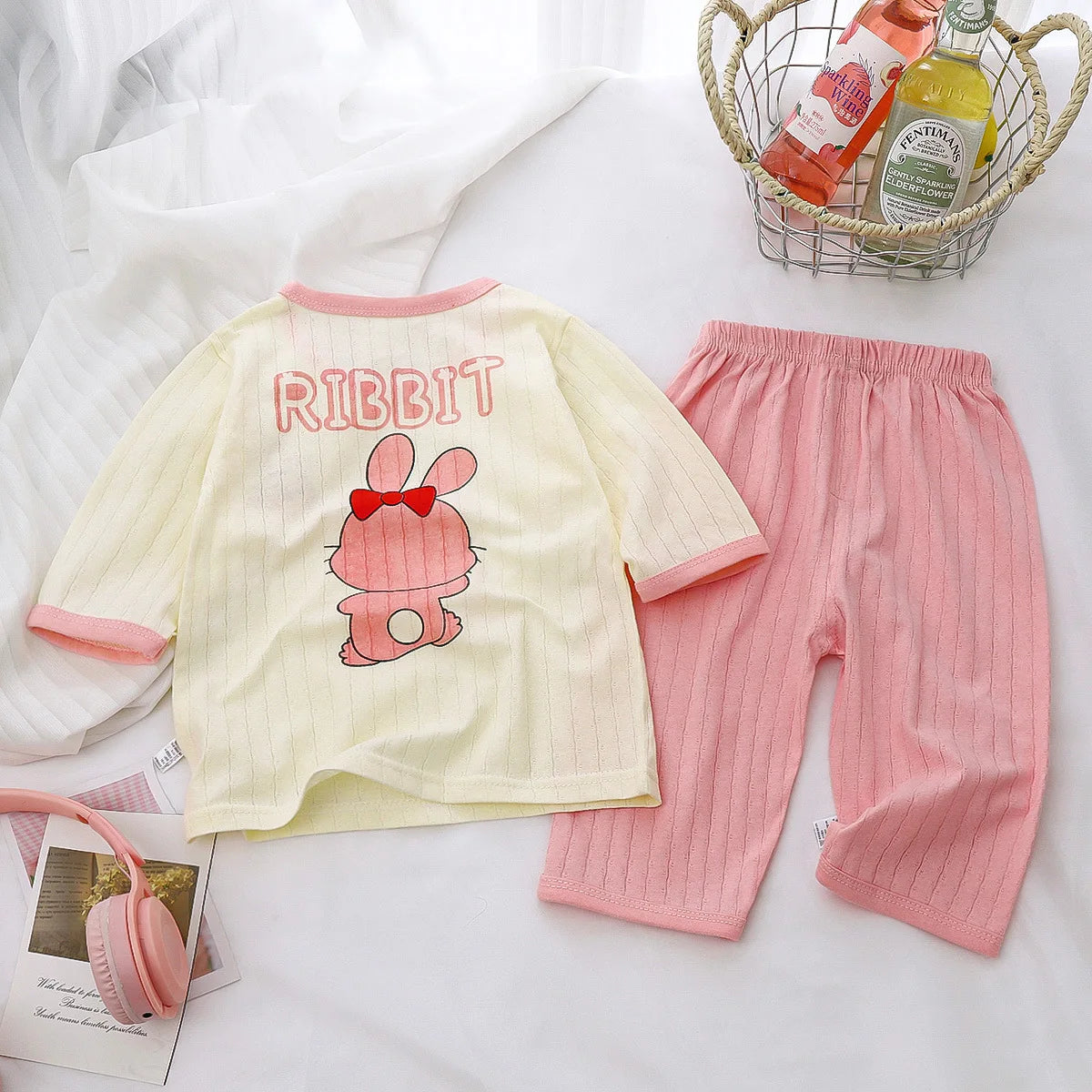 pyjama bebe fille couleur rose ribbit