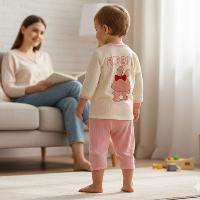 pyjama bebe fille motif coeur ideal pour la nuit
