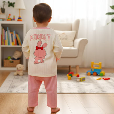 pyjama bebe fille rose pastel en coton biologique