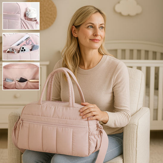sac a langer élégant en tissu imperméable avec poches isothermes pour biberons